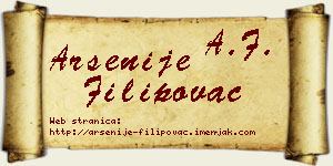 Arsenije Filipovac vizit kartica